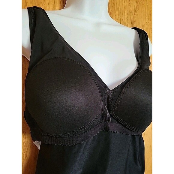 Lands' End Women's 18D Black Tankini Top Swim XL Side Tie Solid V-Neck S1029 - Picture 5 of 9